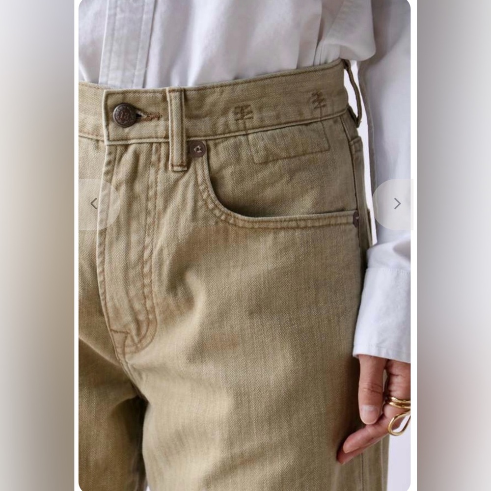 R13 Women's Straight Leg Jeans in Khaki - Picture 3 of 14